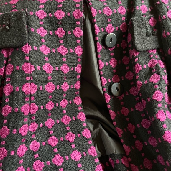 NWT Kensie coat with lace trim and bow on back size large - Picture 10 of 13